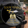 Custom Shriners Symbol Masonic Pyramid Background Black Yellow Spare Tire Cover
