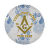 Custom Masonic Symbol Mason Floral Pattern White Yellow Blue Spare Tire Cover