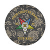 Customized OES Pentagon Down Symbol Masonic Floral Gray Beige Spare Tire Cover