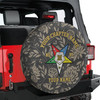 Customized OES Pentagon Down Symbol Masonic Floral Gray Beige Spare Tire Cover