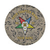 Customized OES Pentagon Down Symbol Masonic Floral Beige Black Spare Tire Cover