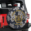 Custom Imperial Court Symbol Masonic Floral Blue White Yellow Spare Tire Cover