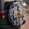 Custom Imperial Court Symbol Masonic Floral Blue White Yellow Spare Tire Cover