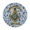 Customized Masonic Symbol Mason Floral Pattern Gray Blue Yellow Spare Tire Cover
