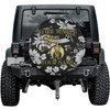 Custom Shriners Symbol Mason Floral Pattern Black White Yellow Spare Tire Cover