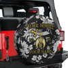 Custom Shriners Symbol Mason Floral Pattern Black White Yellow Spare Tire Cover