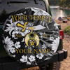 Custom Shriners Symbol Mason Floral Pattern Black White Yellow Spare Tire Cover
