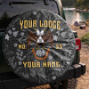 Customized Wings Down Scottish Rite 33° Masonic Floral Pattern Spare Tire Cover