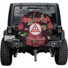 Customized Royal Arch Symbol Masonic Floral Pattern Black Red Spare Tire Cover