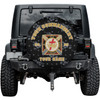 Custom Knights Templar Symbol Masonic Floral Black White Yellow Spare Tire Cover