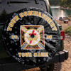 Custom Knights Templar Symbol Masonic Floral Black White Yellow Spare Tire Cover