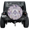 Customized Cryptic Masonry Symbol Masonic Stars Pattern Violet Spare Tire Cover