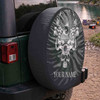 Custom Freemason Pyramid All Seeing Eye Skull Grape Black White Spare Tire Cover
