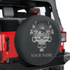 Custom Freemason Pyramid All Seeing Eye Skull Grape Black White Spare Tire Cover