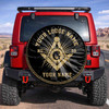 Customized Masonic Symbol Mason Radiant Black Gold Spare Tire Cover