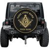 Customized Masonic Symbol Mason Radiant Black Gold Spare Tire Cover