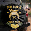 Customized Shriners Symbol Masonic Floral Pattern Black Gold Spare Tire Cover