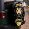 Customized Shriners Symbol Masonic Floral Pattern Black Gold Spare Tire Cover