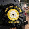 Customized Order of The Round Circle Symbol Floral Black Yellow Spare Tire Cover