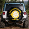 Customized Order of The Round Circle Symbol Floral Black Yellow Spare Tire Cover