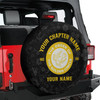 Customized Order of The Round Circle Symbol Floral Black Yellow Spare Tire Cover