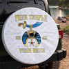 Custom Daughter of Sphinx Symbol Floral White Blue Yellow Spare Tire Cover