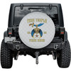 Custom Daughter of Sphinx Symbol Floral White Blue Yellow Spare Tire Cover