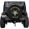 Custom OES Pentagon Down Symbol Masonic Hexagon Black Colorful Spare Tire Cover