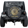Customized Masonic Symbol Mason Grunge Black Grey Gold Spare Tire Cover