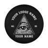 Customized Freemason Pyramid All Seeing Eye Black White Spare Tire Cover