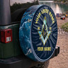 Custom Masonic Symbol Mason Shine Blue Gold Spare Tire Cover, Mason Lodge Gift