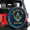 Custom Masonic Symbol Mason Shine Blue Gold Spare Tire Cover, Mason Lodge Gift