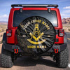 Customized Past Master Symbol Masonic Gold Dust Black Spare Tire Cover