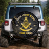 Customized Past Master Symbol Masonic Gold Dust Black Spare Tire Cover