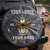 Customized Wings Down Scottish Rite 33° Masonic Gold Vein Gray Spare Tire Cover