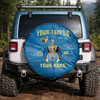 Customized Daughter of Sphinx Symbol Masonic Blue Crystal Gold Spare Tire Cover