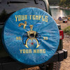 Customized Daughter of Sphinx Symbol Masonic Blue Crystal Gold Spare Tire Cover