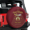 Custom Shriners Symbol Masonic Pyramid Background Red Yellow Spare Tire Cover