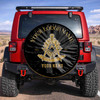 Custom Past Master Symbol Masonic Black Gold Spare Tire Cover, Mason Lodge Gift