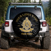 Custom Past Master Symbol Masonic Black Gold Spare Tire Cover, Mason Lodge Gift