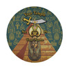 Custom Shriners Symbol Egypt Pyramid Pharaoh Dark Cyan Yellow Spare Tire Cover