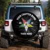 Customized OES Pentagon Down Symbol Masonic Black White Spare Tire Cover