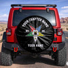 Customized OES Pentagon Down Symbol Masonic Black White Spare Tire Cover
