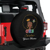 Customized OES Sistar Symbol Masonic Crown Queen Black Spare Tire Cover