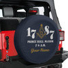 Custom Masonic Prince Hall Mason 1787 Dark Blue White Yellow Spare Tire Cover