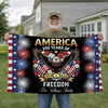 Personalized Family Name America 250 Years of Freedom Eagle With Firework House Flag