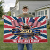 Customized Family Name America 250 Years of Freedom Patriotic Eagle House Flag