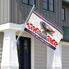 Customized Family Name 250 Years of Freedom Eagle Poppy Flower House Flag