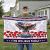 Customized Family Name 250 Years of Freedom Eagle Poppy Flower House Flag