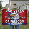 Personalized Family Name Artistic Eagle 250 Years of Freedom Patriotic House Flag